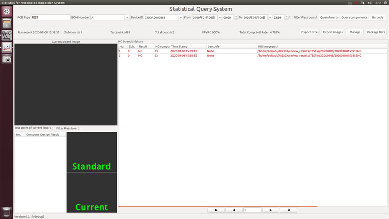 THT Solder Joint Automated Inspection System Data statistic