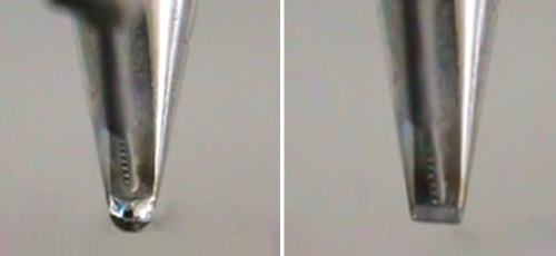 Comparison of images before and after cleaning