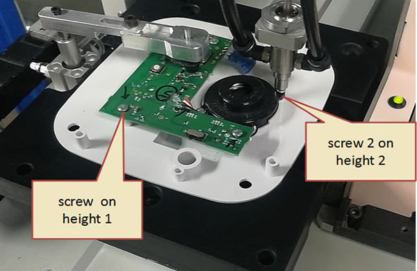 SY-S12T/L/M Series with optional A axis can automatically adjust screw driving height 